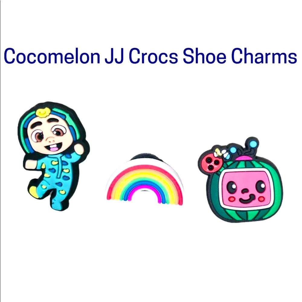 Coco Melon JJ Shoe Kid’s Charms For Crocs 3 Pieces Jj Rainbow Fun Great Quality